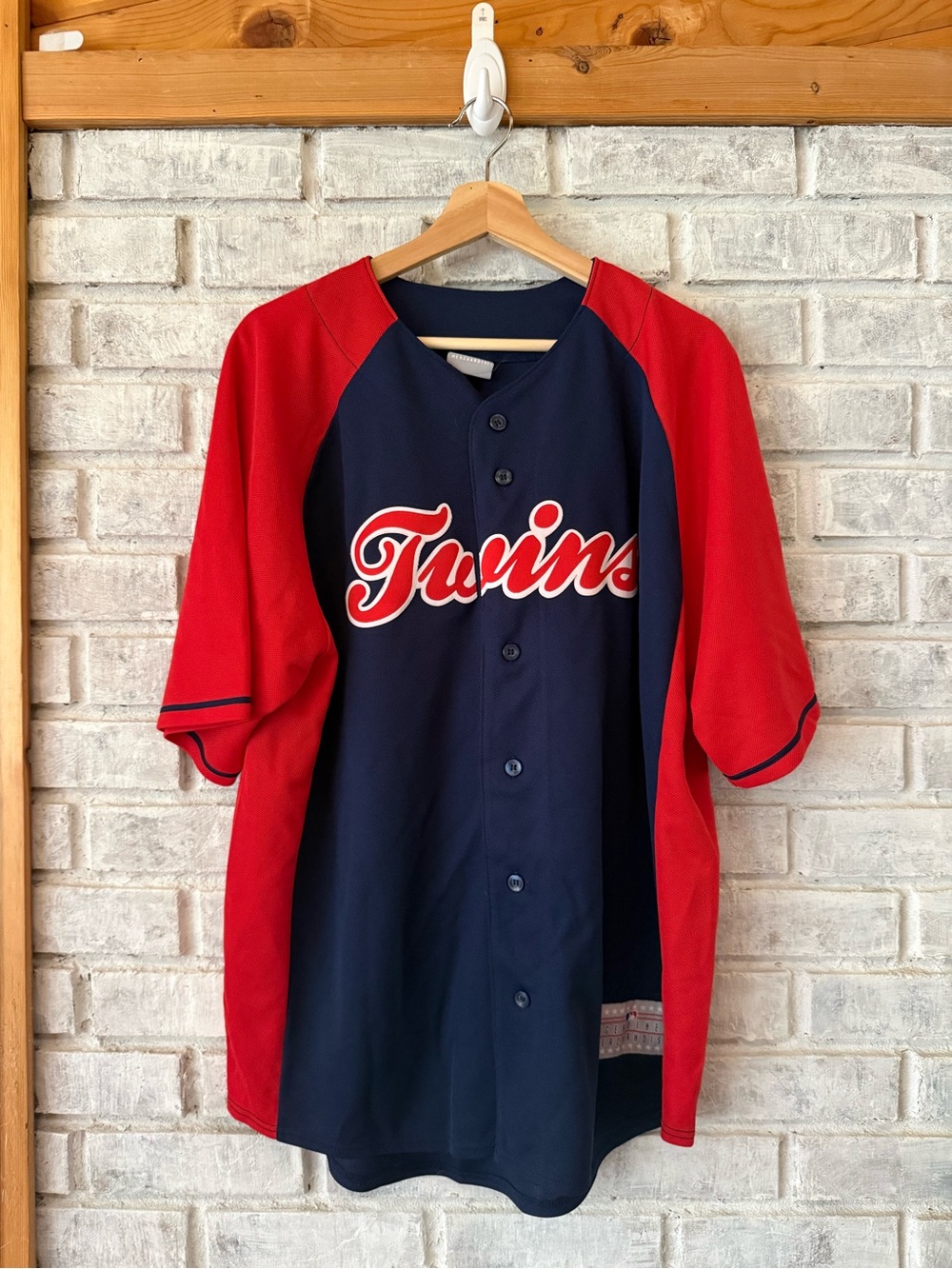 Genuine Merchandise Navy and Red Twins Baseball Jersey